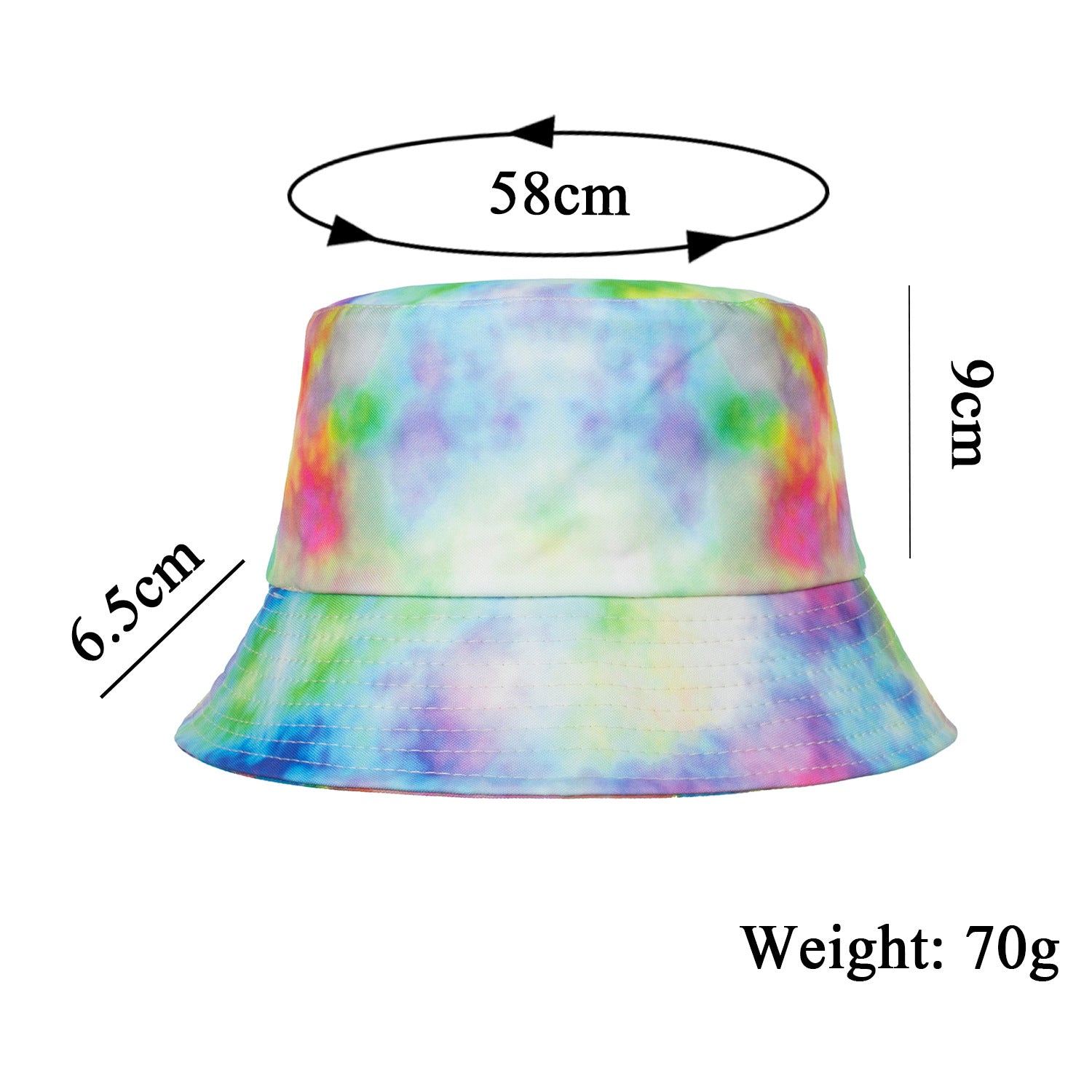 Wholesale Cotton tie-dye double-sided sun protection bucket hat wide brim bucket hat